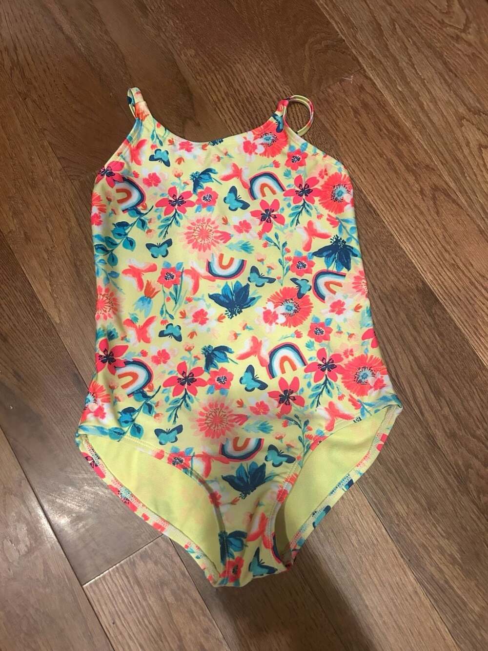 Cat & Jack Girls Floral and Rainbow Print One-Piece Swimsuit